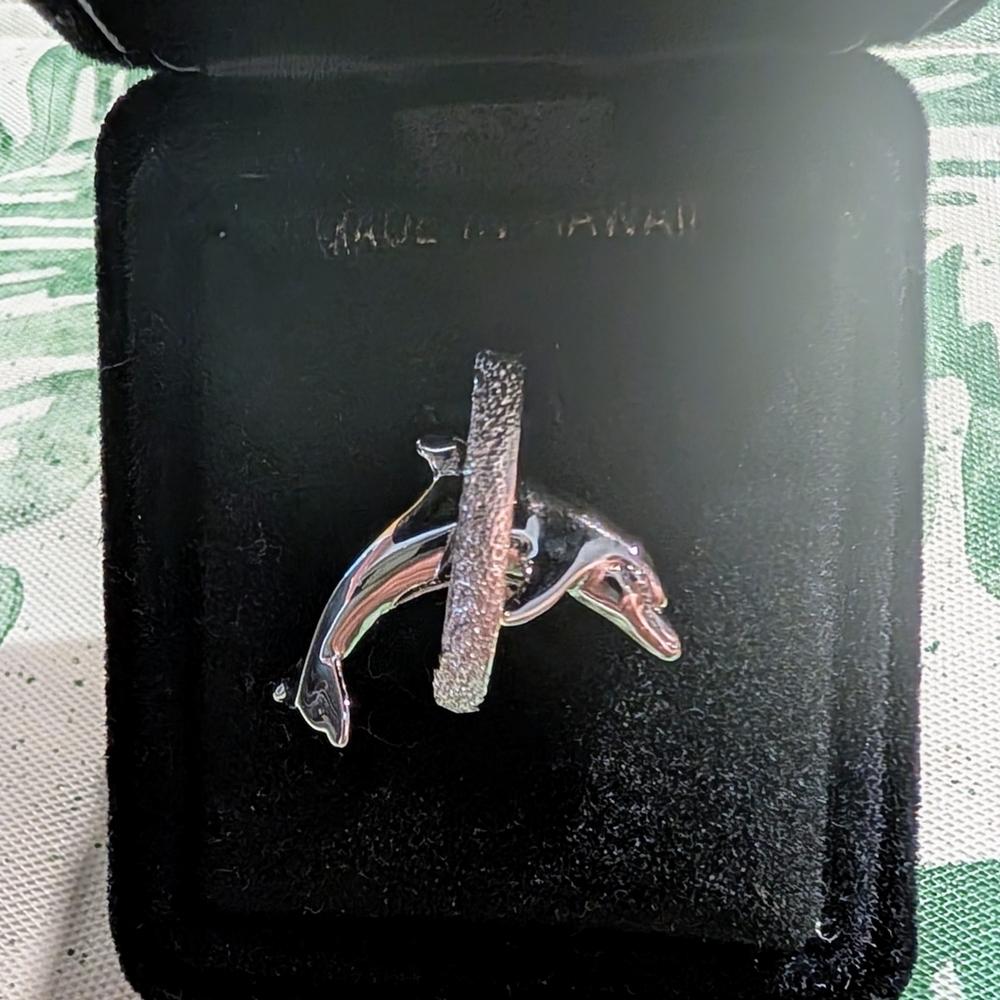 WYLAND Sterling Dolphin Pendant - Made in Hawaii - Picture 2 of 9